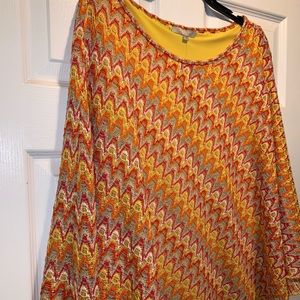 Joan Vass NY Poncho Yellow Orange Size L